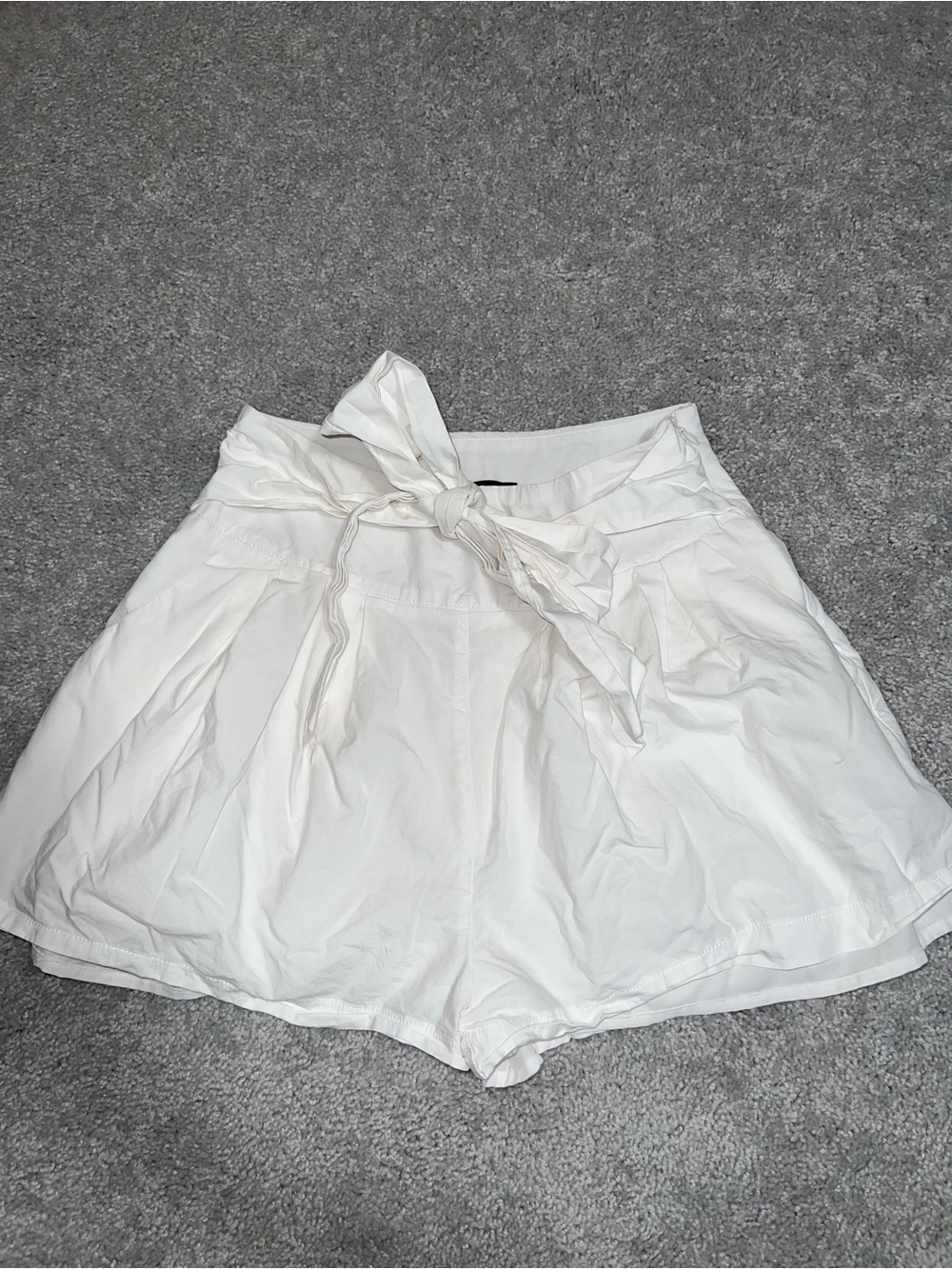 Lulu's White High-Waist Tie-Belt Shorts